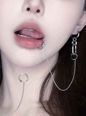 暗黑朋克范唇链一体式无需穿孔