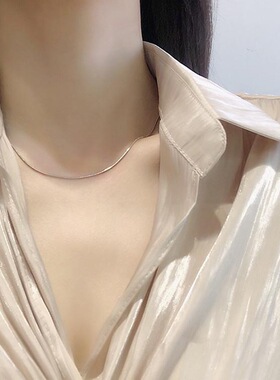 小众时尚极细单链超闪素链细丝饰品项链新款简约男士颈链意大利