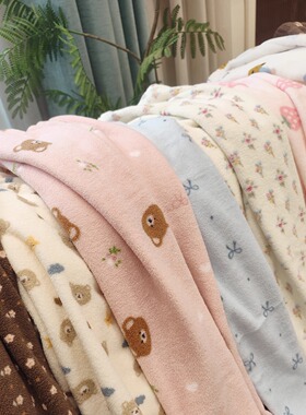 加厚珊瑚绒睡裤宽松卡通甜美软糯保暖可爱直筒女学生秋冬季家居裤