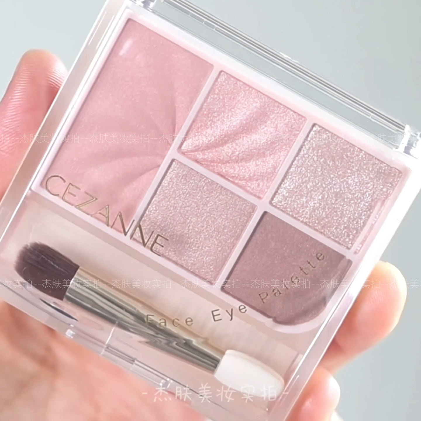 现货日本 Cezanne倩丽高光眼影腮红修容一体盘三合一五色彩妆盘盒