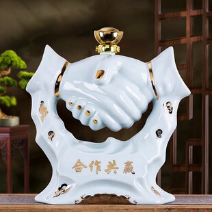 景德镇陶瓷酒坛子5斤装白酒瓶家用密封窖藏酒壶酒瓶创意酒罐空瓶