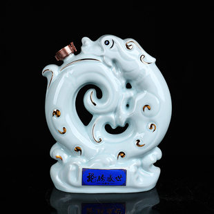 景德镇陶瓷家用密封酒坛子酒罐装酒壶龙腾盛世酒瓶空瓶装饰摆件