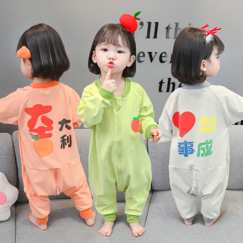 秋冬季保暖睡袋男女童连体衣