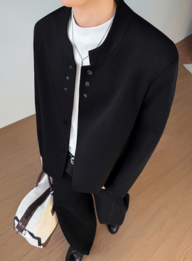 模特图~春季爆款立领垫肩休闲西装外套 YJ6008/P108