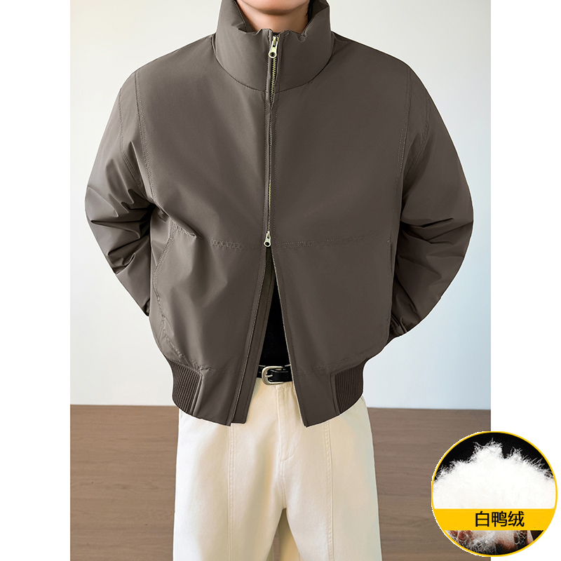 模特图~新国标90白鸭绒冬季爆款美式立领羽绒服外套 E123/P259