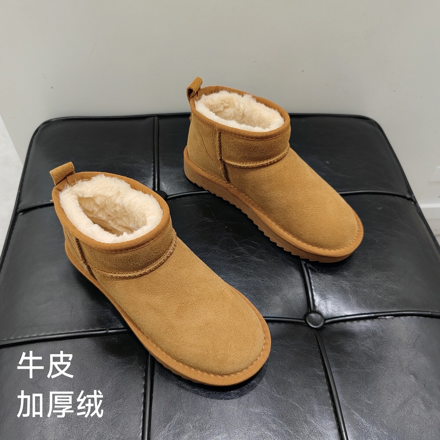牛皮  加厚绒雪地靴女短筒20时尚雪地靴
