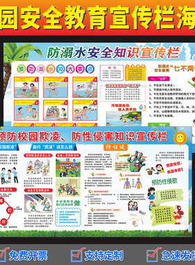 校园安全教育预防溺水欺凌海报