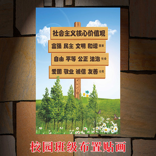 新版中小学生守则海报价值观墙贴中学生日常行为规范挂图海报挂图