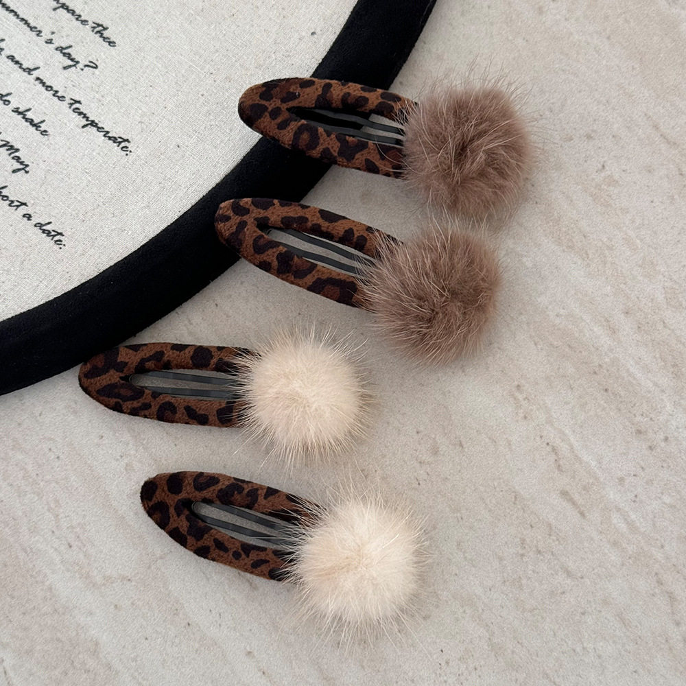 复古气质秋冬豹纹毛绒球bb夹侧边额前刘海夹后脑勺碎发夹子发卡女,饰品/流行首饰/时尚饰品新,发饰,淘宝优惠券,粉丝福利购,淘宝优惠卷