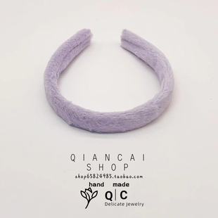 压发发卡头箍 百搭粉色毛茸茸洗脸发箍女款 新款 女毛绒发窟发饰韩版