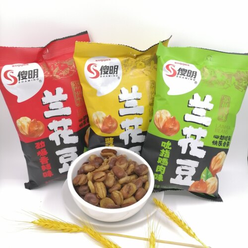 傻明兰花豆蚕豆胡豆零食苏州风味90g*5办公旅游休闲下酒小吃