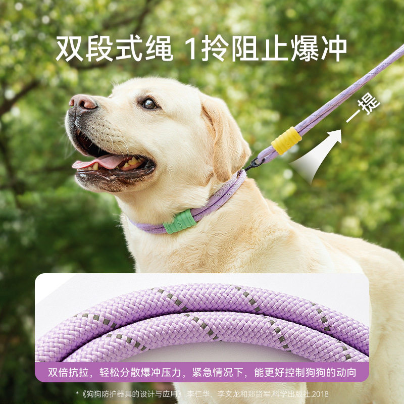 加粗狗狗尼龙云朵泡泡P绳中小型犬外出泰迪金毛防爆冲宠物牵引绳