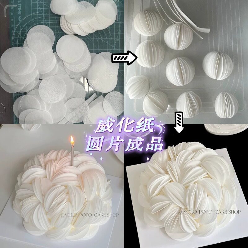 包邮网红烘焙生日蛋糕装饰威化纸圆片成品ins高级感切圆工具插件