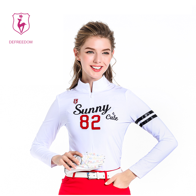 韩国长袖T恤立领球衣高尔夫服装