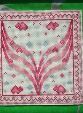 纯手工十字绣钱包成品 KEC女款 现货 长款 快乐心情 白色底布现货