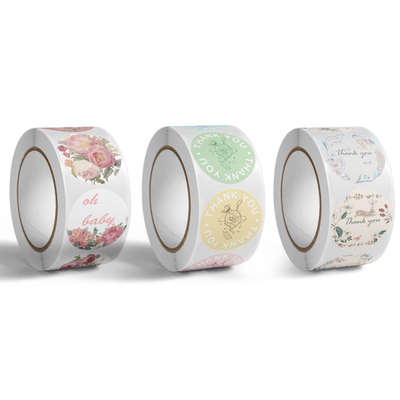 500贴/卷清新花贴纸合集thankyou谢谢礼物感谢装饰封口标签贴纸