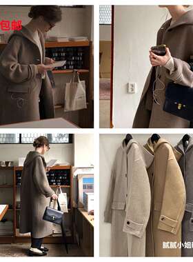 韩国高品质Ounce100807秋冬 复古 羊毛气质 质感赞 连帽外套