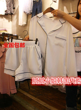 韩国东大门正品代购26春夏salon de sister 束腰短裤套装睡衣