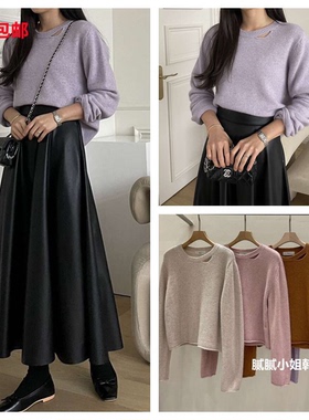 mui2025冬季韩国东大门代购 小镂空软糯毛衣111607