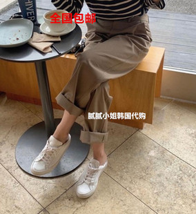 韩国东大门代购 vegetable 新款 百搭气质直筒休闲裤