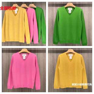 韩国高品质Water/River102909秋冬1oo%羊毛V领毛衣