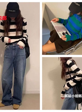 2026秋季新款韩国东大门代购 减龄拼色毛衣092001