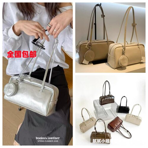 bucks leather 韩国东大门代购洋气吐司法棍腋下包中号