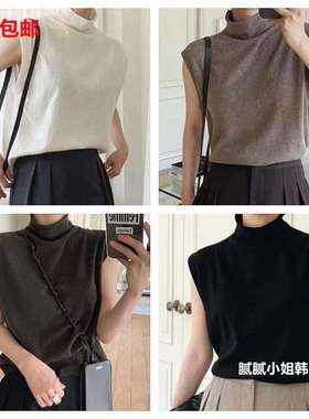 2025早秋韩国东大门la magies高领百搭马夹082302