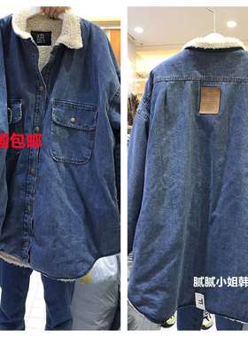 itzel-P韩国东大门2025秋冬女装新宽松净版暗扣翻领牛仔外套