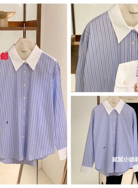 韩国 Approach022803 春夏35棉 条纹刺绣 衬衫