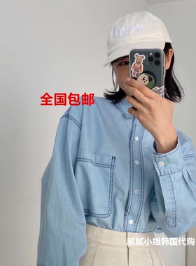 marais韩国东大门代购26春新品简约宽松版牛仔衬衫