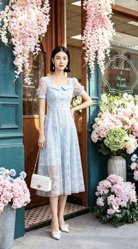 特价 珈姿莱尔 夏款 时尚气质知性短袖连衣裙 2A2371