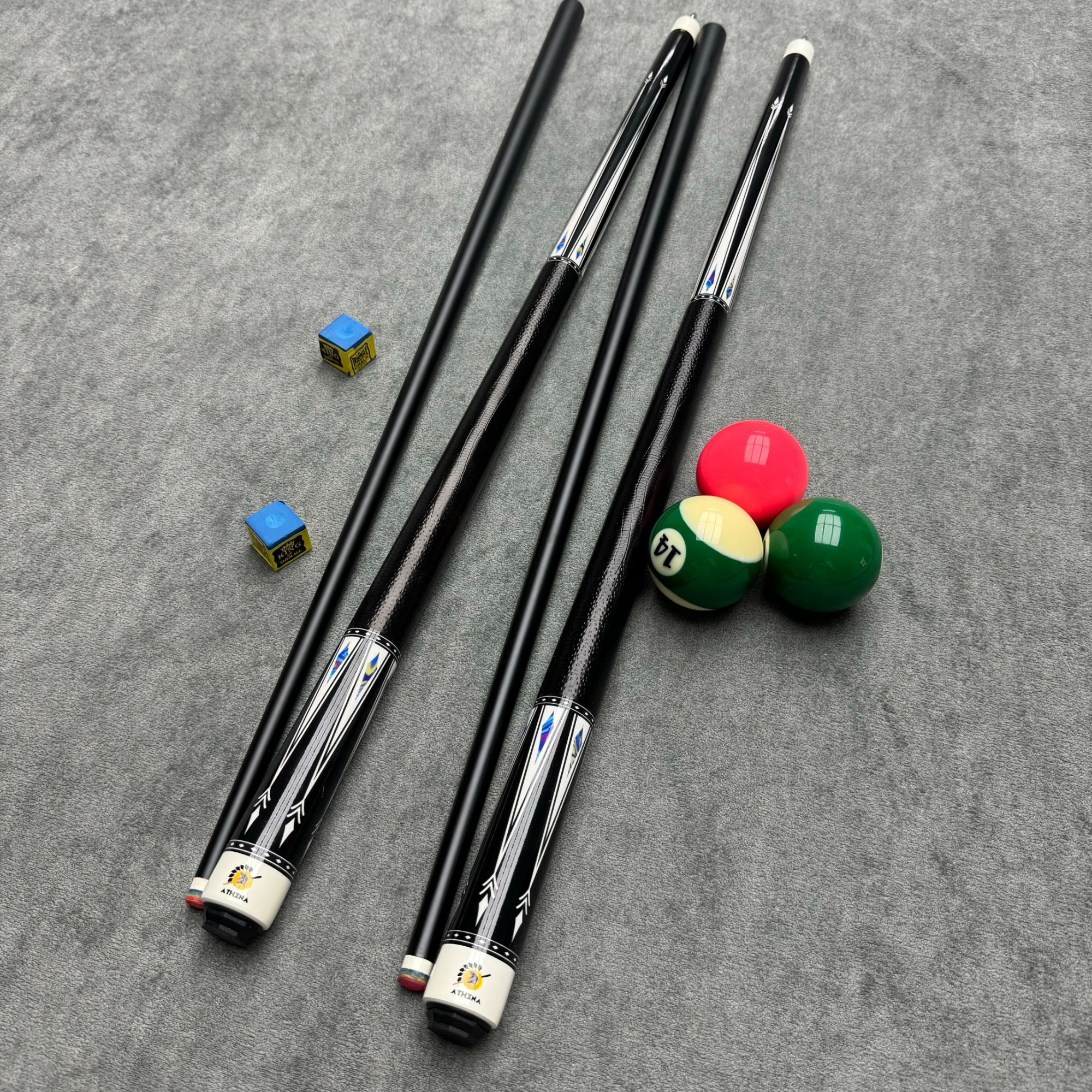 升级系列碳素2纤维两件式台球杆适用于中式黑八美式斯诺克花式球