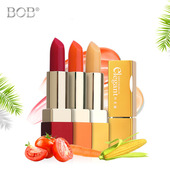 BOB天然植物果蔬萝卜番茄素变色口红持久防水不脱色保湿 滋润唇膏