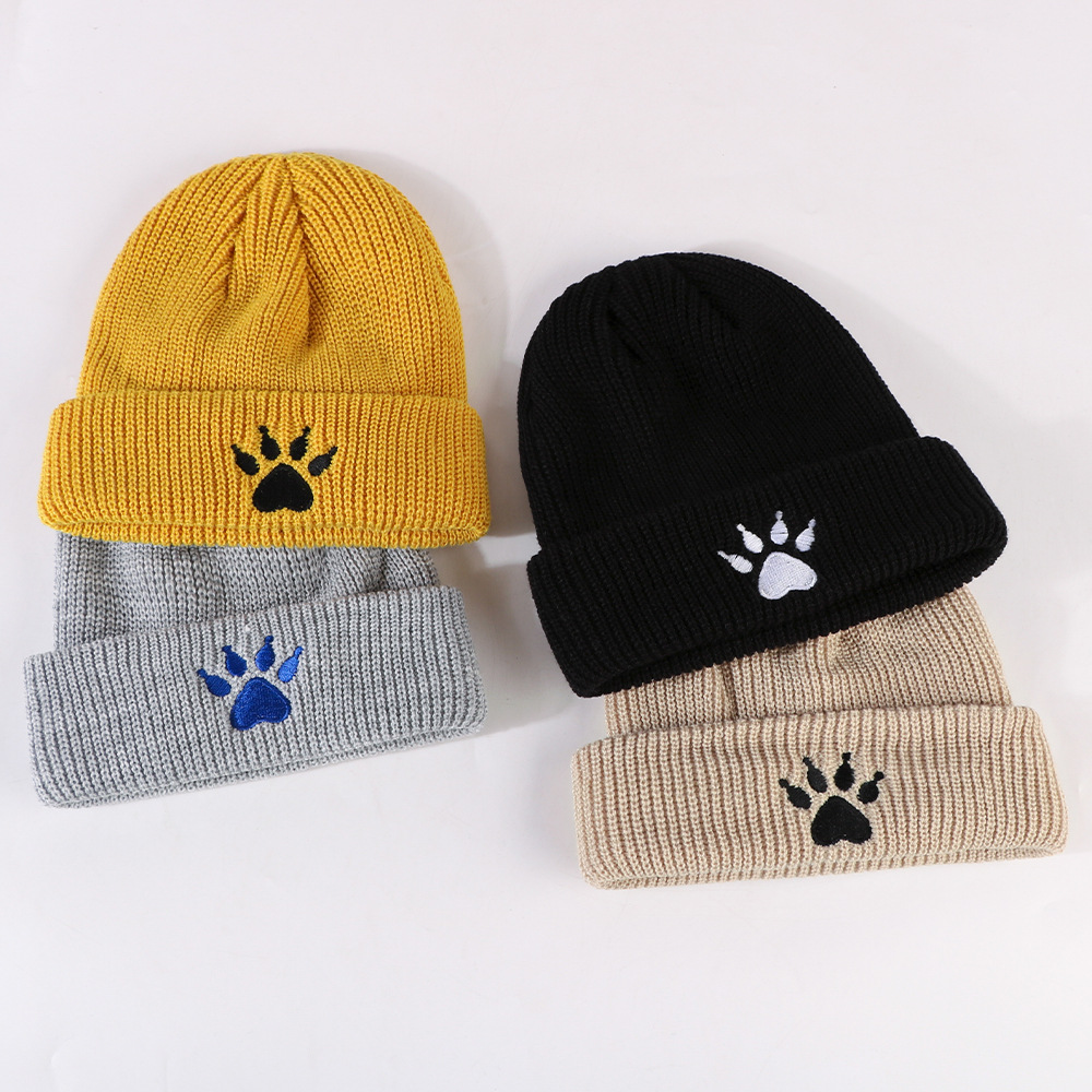 猫爪毛线帽女2025新款秋冬时尚保暖针织帽百搭护耳包头瓜皮冷帽