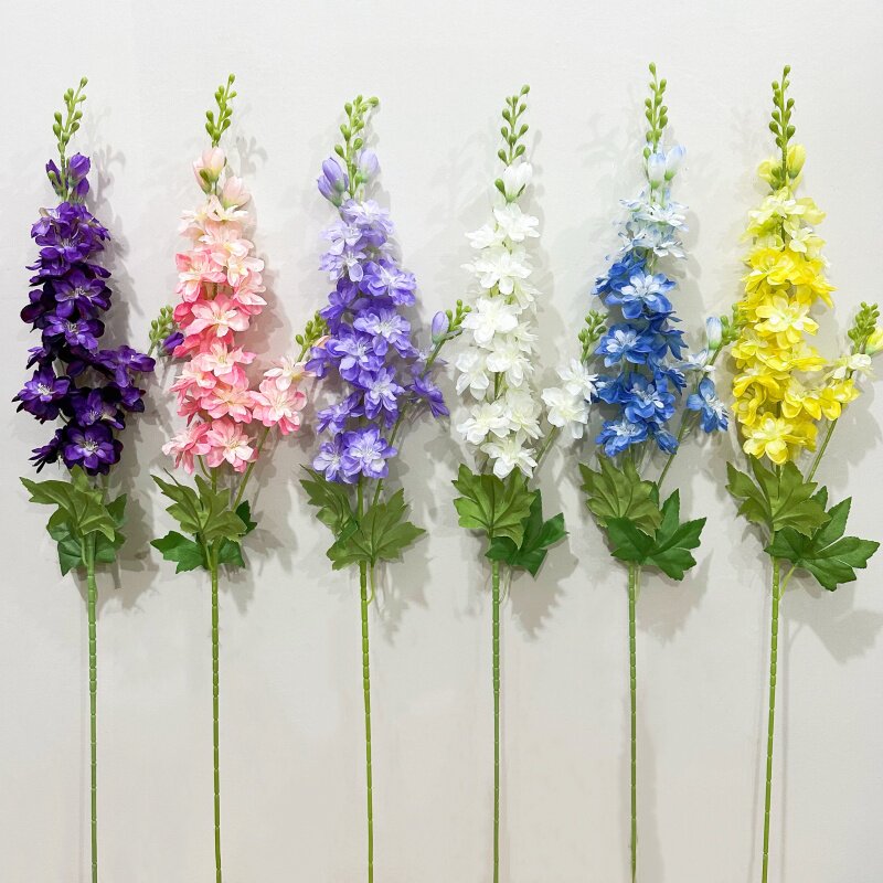 仿真飞燕草多色绢花软装布景摆放装饰莫奈花园橱窗插花婚庆道具花