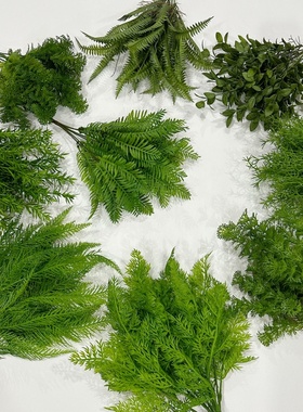 仿真绿植塑料蕨草松针草假草商场造景装饰植物软装插花配材小草