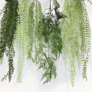 新款仿真绿植挂壁草藤垂吊塑料植物餐厅工程装饰绿色藤蔓造景垂挂