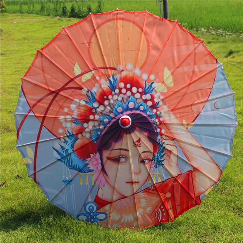 包邮中国风儿童古典走秀防晒旗袍汉服油纸伞古装中古典绸布婚礼伞