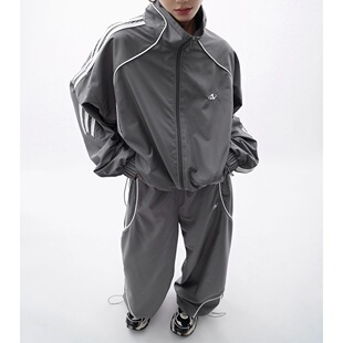 宽松休闲套装 高级感时尚 女2026年春秋季 阔腿长裤 帅气冲锋衣外套