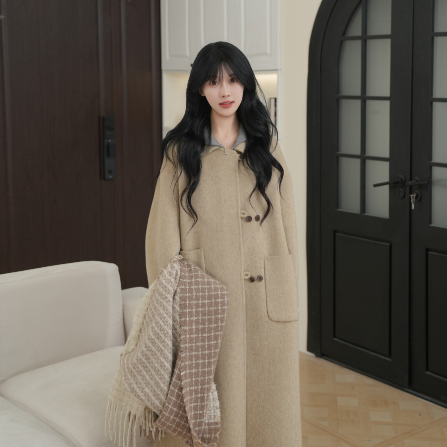 双面羊毛大衣韩版娃娃领百搭气质网红秋冬百搭毛呢外套女装,女装/女士精品,毛呢外套,淘宝优惠券,粉丝福利购,淘宝优惠卷