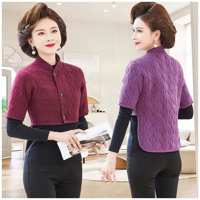 秋冬新款中老年护腰马甲背心女加绒加厚护肩膀保暖坎肩棉衣妈妈装