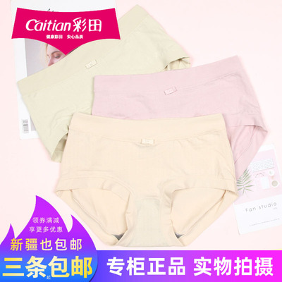 彩田莫代尔棉质内裤女秋冬平角裤