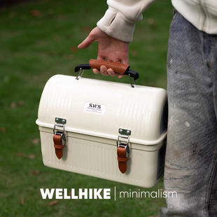 WELLHIKE户外SWS野迹金属午餐盒 复古露营小物钓咖啡茶收纳工具箱