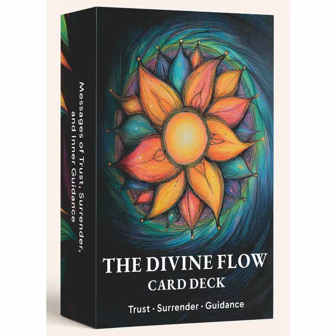 英文旋转花瓣神谕The Divine Flow Tarot天地盖12×7cm 卡牌游戏