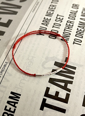 吉运阁「节节高」S925纯银竹节手绳新年本命年红绳转运好物