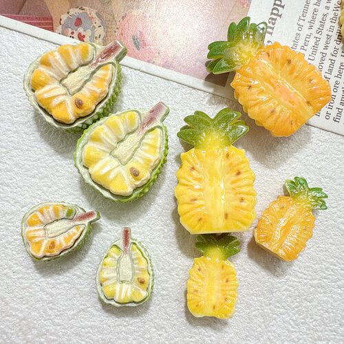 仿真大号立体水果菠萝食玩手工diy饰品奶油胶树脂小配件洞洞鞋扣