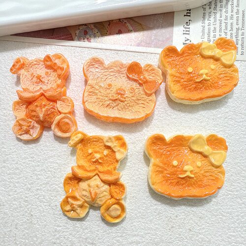 卡通熊熊仿真饼干树脂配件diy奶油胶手机壳发夹洞洞鞋水杯装饰品