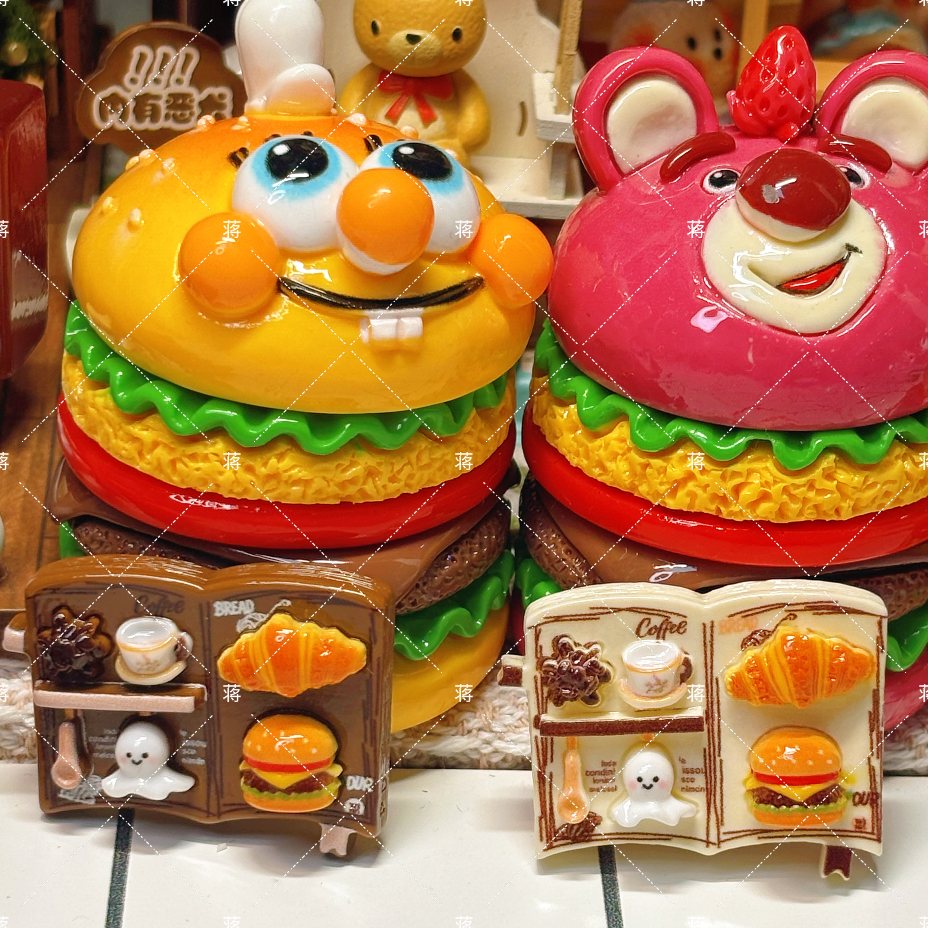 定制款卡通可爱立体牛角包书本奶油胶diy手工配饰树脂配件饰品