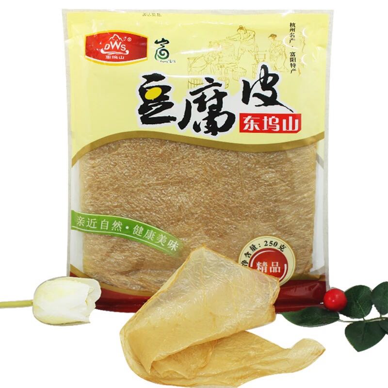 浙江杭州富阳特产浙江东坞山豆腐皮精品250g袋装